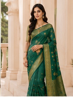 Ladies Green Saree